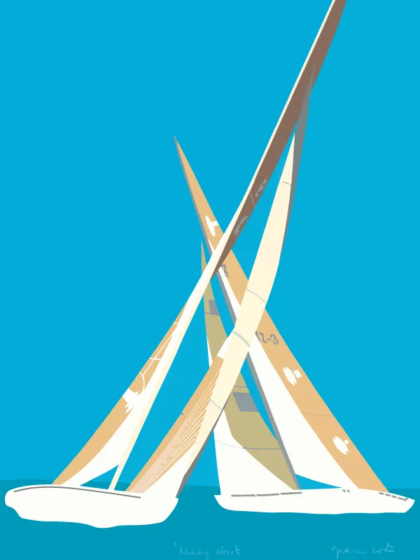 America's Cup 1987 Fremantle sailing silkscreen